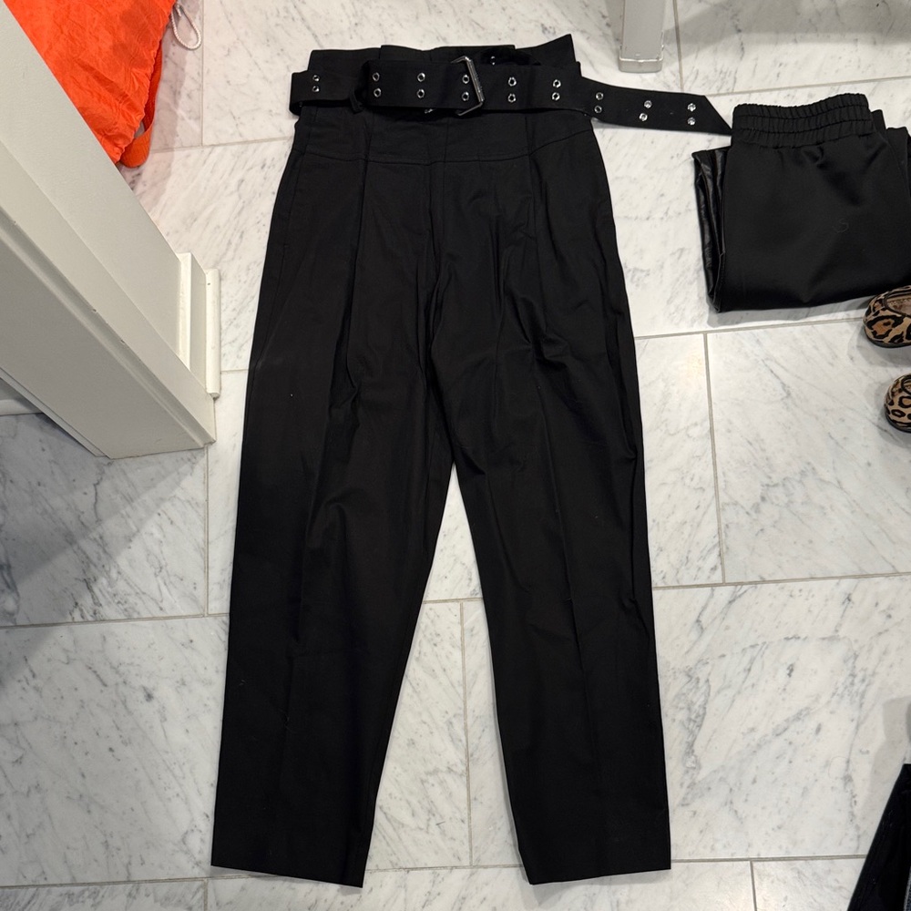 All saints black trouser with belt
